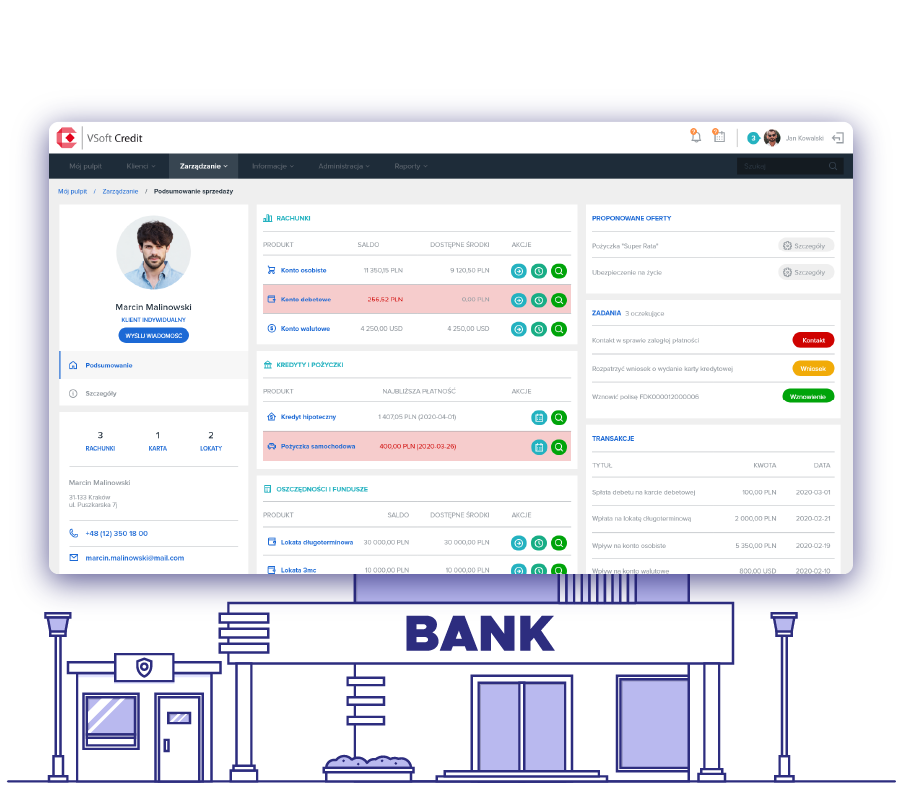 Platforma VSoft Credit to idealne rozwiązanie do obsługi procesów kredytowych przez placówki bankowe